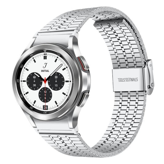 For Samsung Galaxy Watch 7 / 6 / 5 / FE xDfind Seven Beads Buckle Stainless Steel Watch Band(Silver) - Watch Bands by xDfind | Online Shopping UK | buy2fix