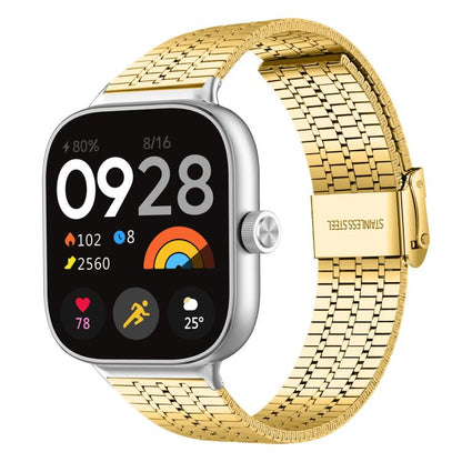 For Xiaomi Smart Band 9 Pro/8 Pro/Redmi Watch 5/4 xDfind Seven Beads Buckle Stainless Steel Watch Band(Gold) - Watch Bands by xDfind | Online Shopping UK | buy2fix