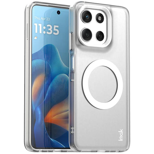 For Motorola Moto G56 5G IMAK Chocolate Series TPU + PET MagSafe Phone Case(White)