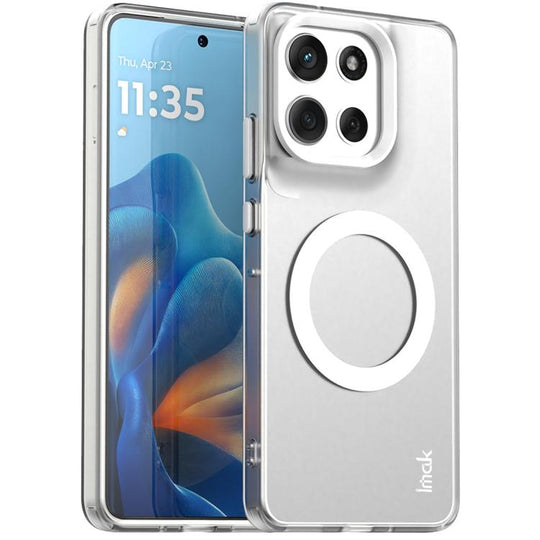For Motorola Moto G86 5G IMAK Chocolate Series TPU + PET MagSafe Phone Case(White)