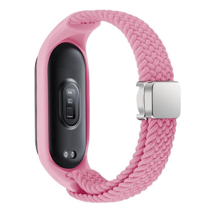 For Xiaomi Mi Band 7 / 6 / 5 / 4 / 3 xDfind Watch Cover Integrated Braided Loop Magnetic Buckle Watch Band(Pink) - Watch Bands by xDfind | Online Shopping UK | buy2fix