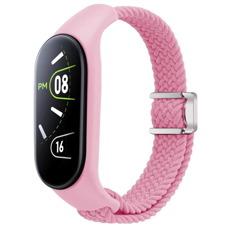 For Xiaomi Mi Band 7 / 6 / 5 / 4 / 3 xDfind Watch Cover Integrated Braided Loop Magnetic Buckle Watch Band(Pink) - Watch Bands by xDfind | Online Shopping UK | buy2fix