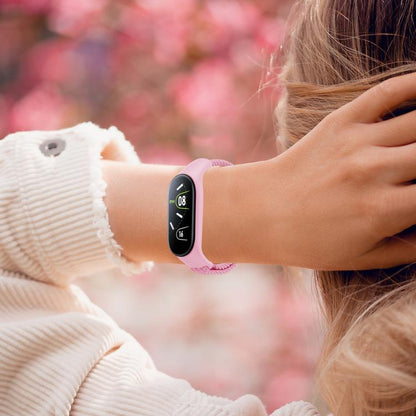 For Xiaomi Mi Band 7 / 6 / 5 / 4 / 3 xDfind Watch Cover Integrated Braided Loop Magnetic Buckle Watch Band(Pink) - Watch Bands by xDfind | Online Shopping UK | buy2fix