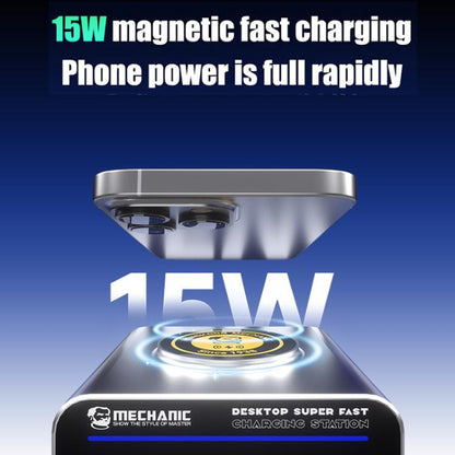 Mechanic G-POWER 160W GaN Desktop Fast Charging Station with 15W Magnetic Fast Charging, Plug:UK Plug - Power Supply by MECHANIC | Online Shopping UK | buy2fix