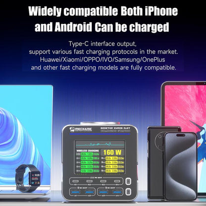 Mechanic G-POWER 160W GaN Desktop Fast Charging Station with 15W Magnetic Fast Charging, Plug:UK Plug - Power Supply by MECHANIC | Online Shopping UK | buy2fix