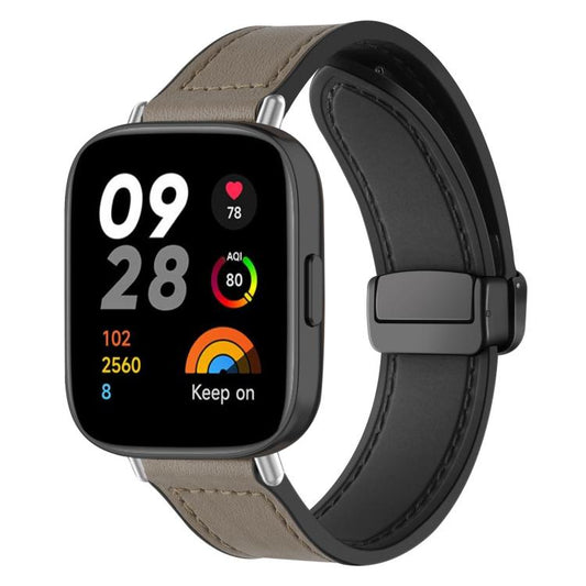 For Redmi Watch 3 xDfind Crazy Horse Pattern Silicone Skin Magnetic Buckle Watch Band(Taupe) - Watch Bands by xDfind | Online Shopping UK | buy2fix