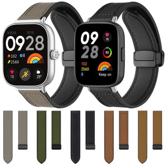 For Redmi Watch 3 xDfind Crazy Horse Pattern Silicone Skin Magnetic Buckle Watch Band(Taupe) - Watch Bands by xDfind | Online Shopping UK | buy2fix