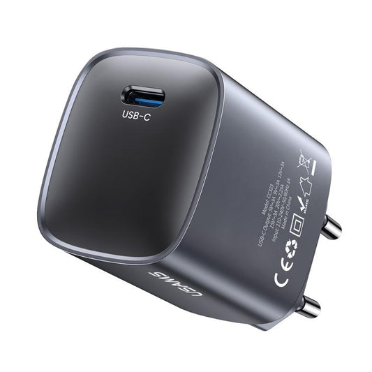 USAMS CC323 T66 45W USB-C / Type-C GaN Fast Charger, EU Plug(Gunmetal) - USB Charger by USAMS | Online Shopping UK | buy2fix