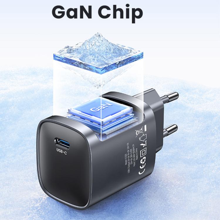 USAMS CC323 T66 45W USB-C / Type-C GaN Fast Charger, EU Plug(Gunmetal) - USB Charger by USAMS | Online Shopping UK | buy2fix