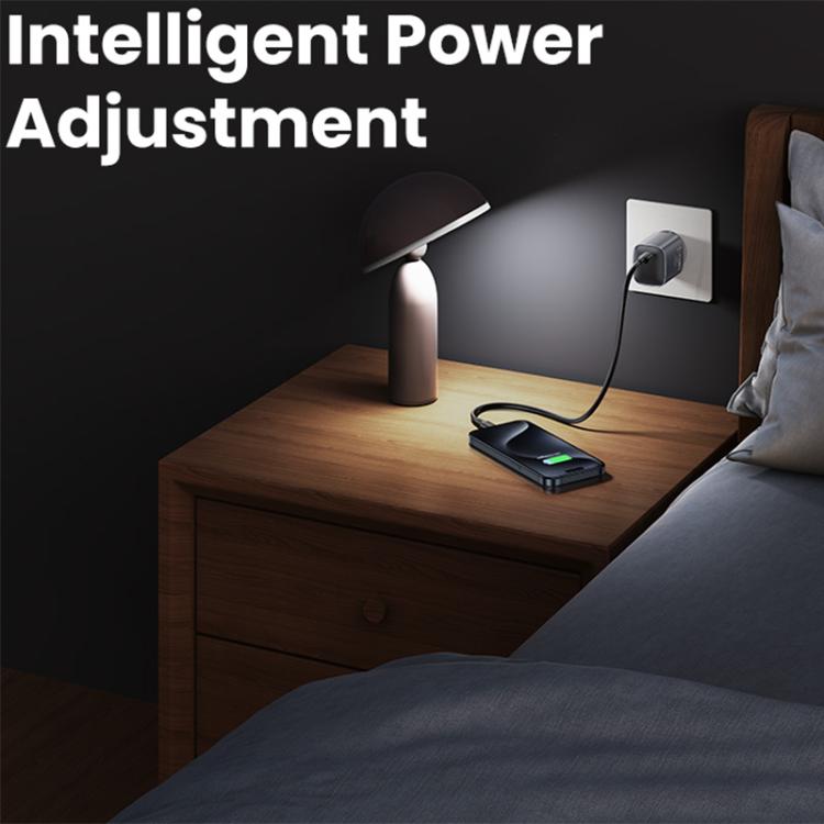 USAMS CC323 T66 45W USB-C / Type-C GaN Fast Charger, EU Plug(Gunmetal) - USB Charger by USAMS | Online Shopping UK | buy2fix