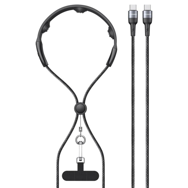 USAMS SJ759 U89 100W Fast Data Charging Cable with Massager, Length: 1.4m(Black) - USB-C & Type-C Cable by USAMS | Online Shopping UK | buy2fix