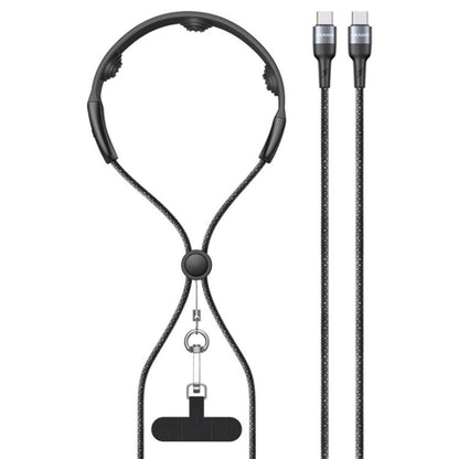 USAMS SJ759 U89 100W Fast Data Charging Cable with Massager, Length: 1.4m(Black) - USB-C & Type-C Cable by USAMS | Online Shopping UK | buy2fix