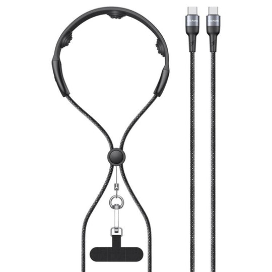 USAMS SJ759 U89 100W Fast Data Charging Cable with Massager, Length: 1.4m(Black)