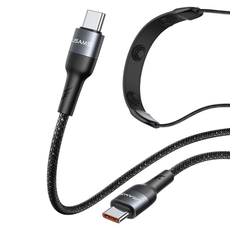 USAMS SJ759 U89 100W Fast Data Charging Cable with Massager, Length: 1.4m(Black) - USB-C & Type-C Cable by USAMS | Online Shopping UK | buy2fix