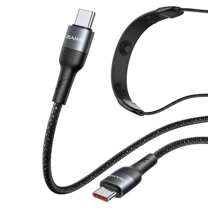 USAMS SJ759 U89 100W Fast Data Charging Cable with Massager, Length: 1.4m(Black) - USB-C & Type-C Cable by USAMS | Online Shopping UK | buy2fix