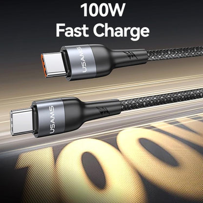 USAMS SJ759 U89 100W Fast Data Charging Cable with Massager, Length: 1.4m(Black) - USB-C & Type-C Cable by USAMS | Online Shopping UK | buy2fix