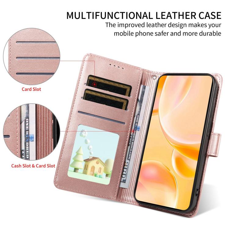For Google Pixel 10 / 10 Pro / 9 / 9 Pro Embossed Heart Dog RFID Blocking Wallet Leather Phone Case(Rose Gold) - Google Cases by buy2fix | Online Shopping UK | buy2fix