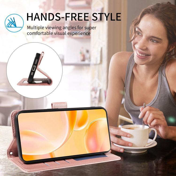 For Google Pixel 10 / 10 Pro / 9 / 9 Pro Embossed Heart Dog RFID Blocking Wallet Leather Phone Case(Rose Gold) - Google Cases by buy2fix | Online Shopping UK | buy2fix