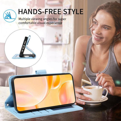 For Google Pixel 10 / 10 Pro / 9 / 9 Pro Embossed Heart Dog RFID Blocking Wallet Leather Phone Case(Sky Blue) - Google Cases by buy2fix | Online Shopping UK | buy2fix