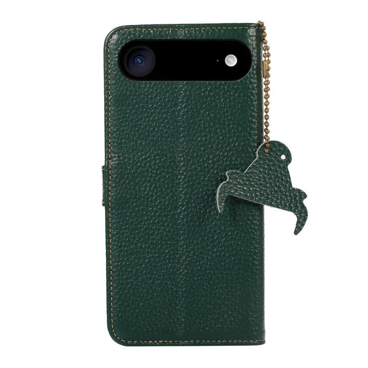 For iPhone Air Genuine Leather Litchi Texture RFID Leather Phone Case(Green) - iPhone Air Cases by buy2fix | Online Shopping UK | buy2fix