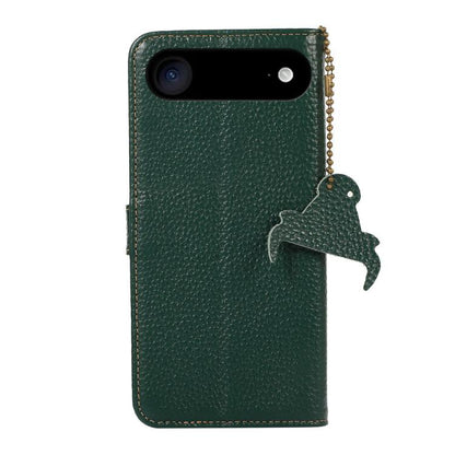 For iPhone Air Genuine Leather Litchi Texture RFID Leather Phone Case(Green) - iPhone Air Cases by buy2fix | Online Shopping UK | buy2fix