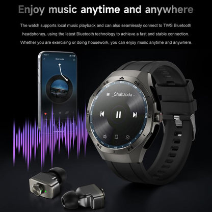 F38 Dual-ear Bluetooth Earphone Smart Watch IP67 Supports Heart Rate Monitoring, Watchband:Steel(Silver) - Smart Watches by buy2fix | Online Shopping UK | buy2fix