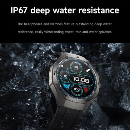 F38 Dual-ear Bluetooth Earphone Smart Watch IP67 Supports Heart Rate Monitoring, Watchband:Steel(Silver) - Smart Watches by buy2fix | Online Shopping UK | buy2fix