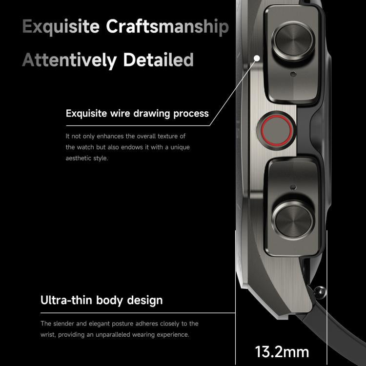 F38 Dual-ear Bluetooth Earphone Smart Watch IP67 Supports Heart Rate Monitoring, Watchband:Steel(Black) - Smart Watches by buy2fix | Online Shopping UK | buy2fix