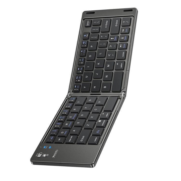 Yesido KB27 Ultra Slim Mini Two-Fold Portable Bluetooth Keyboard(Grey) - Mini Keyboard by Yesido | Online Shopping UK | buy2fix