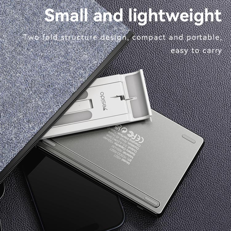 Yesido KB27 Ultra Slim Mini Two-Fold Portable Bluetooth Keyboard(Grey) - Mini Keyboard by Yesido | Online Shopping UK | buy2fix