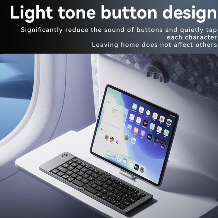 Yesido KB27 Ultra Slim Mini Two-Fold Portable Bluetooth Keyboard(Grey) - Mini Keyboard by Yesido | Online Shopping UK | buy2fix