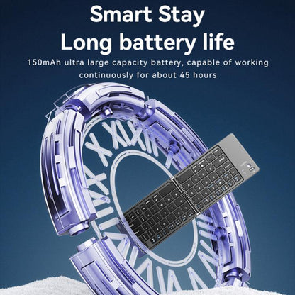 Yesido KB27 Ultra Slim Mini Two-Fold Portable Bluetooth Keyboard(Grey) - Mini Keyboard by Yesido | Online Shopping UK | buy2fix