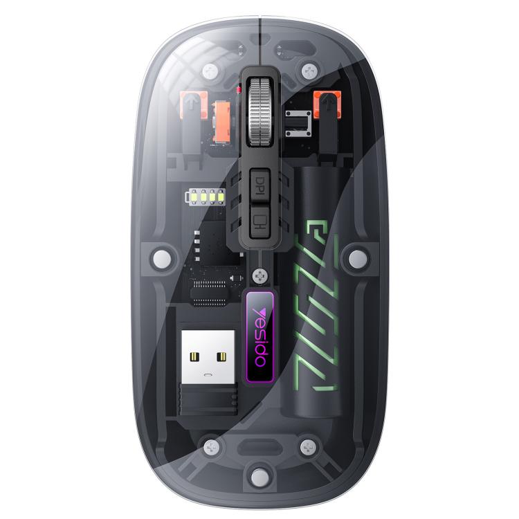 Yesido KB29 Transparent Bluetooth Dual Mode Wireless Mouse(Black) - Wireless Mice by Yesido | Online Shopping UK | buy2fix
