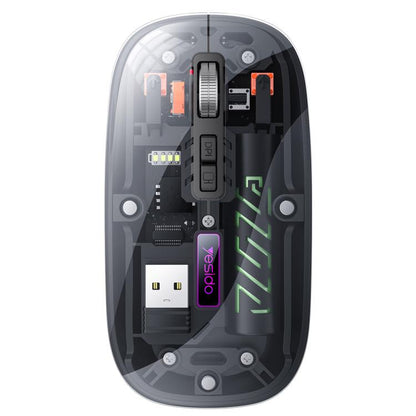 Yesido KB29 Transparent Bluetooth Dual Mode Wireless Mouse(Black) - Wireless Mice by Yesido | Online Shopping UK | buy2fix
