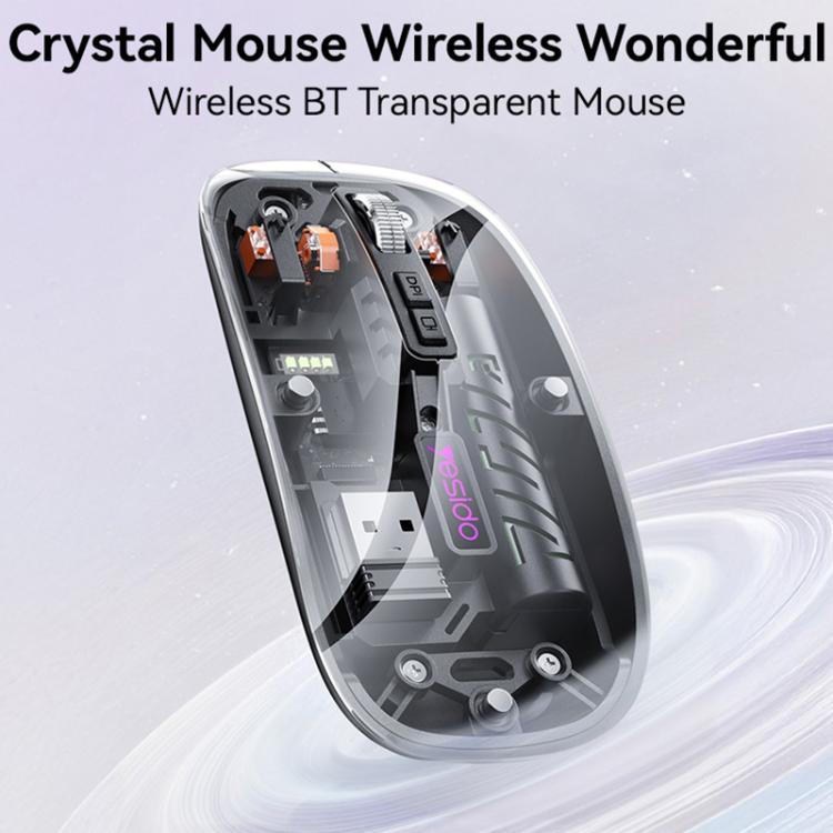Yesido KB29 Transparent Bluetooth Dual Mode Wireless Mouse(Black) - Wireless Mice by Yesido | Online Shopping UK | buy2fix