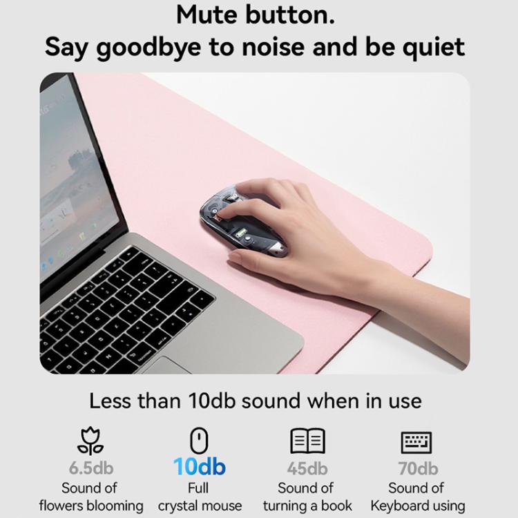 Yesido KB29 Transparent Bluetooth Dual Mode Wireless Mouse(Black) - Wireless Mice by Yesido | Online Shopping UK | buy2fix