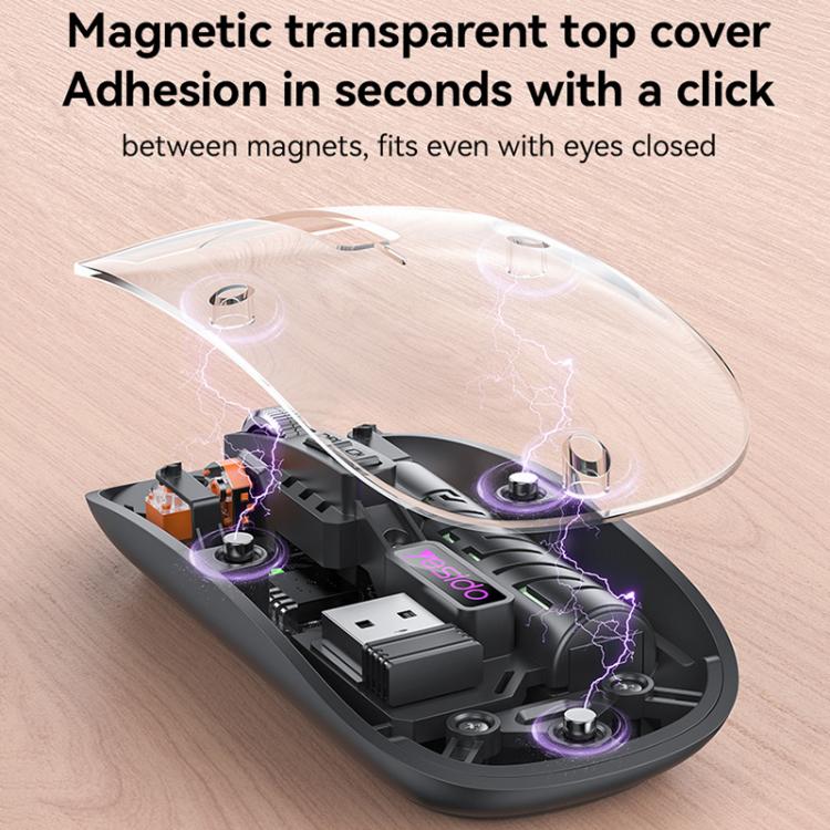 Yesido KB29 Transparent Bluetooth Dual Mode Wireless Mouse(Black) - Wireless Mice by Yesido | Online Shopping UK | buy2fix