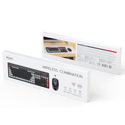 Yesido KB43 2.4G Wireless Keyboard Mouse Set, Version:Arabic Version(Black) - Wireless Keyboard by Yesido | Online Shopping UK | buy2fix