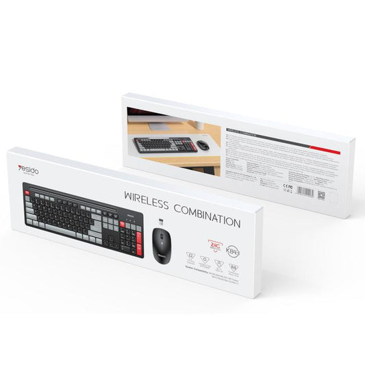 Yesido KB43 2.4G Wireless Keyboard Mouse Set, Version:English Version(Black) - Wireless Keyboard by Yesido | Online Shopping UK | buy2fix