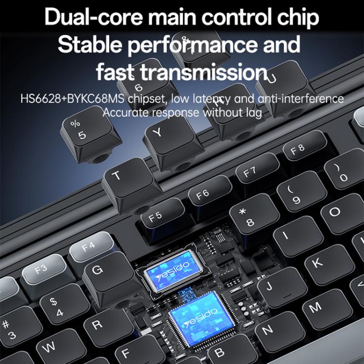 Yesido KB43 2.4G Wireless Keyboard Mouse Set, Version:English Version(Black) - Wireless Keyboard by Yesido | Online Shopping UK | buy2fix