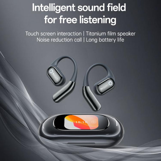 Yesido YSP26 ENC Noise Reduction Ear-hook Open OWS Bluetooth Earphone, with LCD Screen(Grey) - Bluetooth Earphone by Yesido | Online Shopping UK | buy2fix