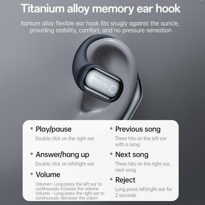 Yesido YSP26 ENC Noise Reduction Ear-hook Open OWS Bluetooth Earphone, with LCD Screen(Grey) - Bluetooth Earphone by Yesido | Online Shopping UK | buy2fix