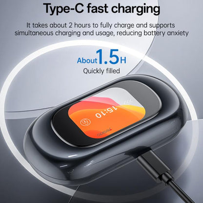 Yesido YSP26 ENC Noise Reduction Ear-hook Open OWS Bluetooth Earphone, with LCD Screen(Grey) - Bluetooth Earphone by Yesido | Online Shopping UK | buy2fix