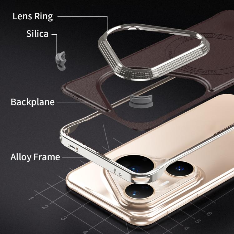 For Huawei Pura 80 Pro 5G J TRIBE Metal Frameless Plain Leather MagSafe Phone Case(Black) - Huawei Cases by buy2fix | Online Shopping UK | buy2fix