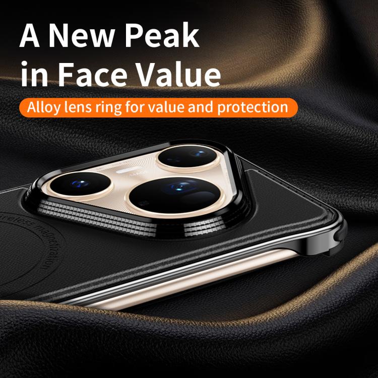 For Huawei Pura 80 Ultra 5G J TRIBE Metal Frameless Plain Leather MagSafe Phone Case(Brown) - Huawei Cases by buy2fix | Online Shopping UK | buy2fix