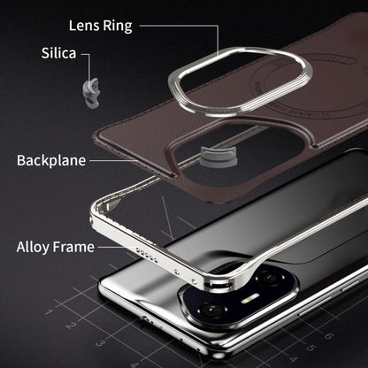 For Honor 300 J TRIBE Metal Frameless Plain Leather MagSafe Phone Case(Black) - Honor Cases by buy2fix | Online Shopping UK | buy2fix