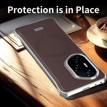 For Honor 300 J TRIBE Metal Frameless Plain Leather MagSafe Phone Case(Black) - Honor Cases by buy2fix | Online Shopping UK | buy2fix