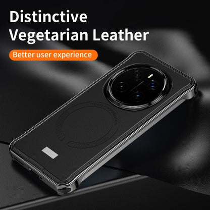 For Honor Magic7 Pro J TRIBE Metal Frameless Plain Leather MagSafe Phone Case(Brown) - Honor Cases by buy2fix | Online Shopping UK | buy2fix