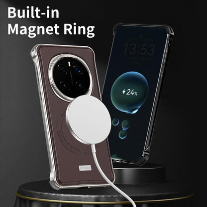 For Honor Magic7 Pro J TRIBE Metal Frameless Plain Leather MagSafe Phone Case(Black) - Honor Cases by buy2fix | Online Shopping UK | buy2fix