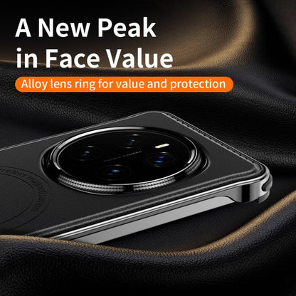 For Honor Magic7 Pro J TRIBE Metal Frameless Plain Leather MagSafe Phone Case(Black) - Honor Cases by buy2fix | Online Shopping UK | buy2fix